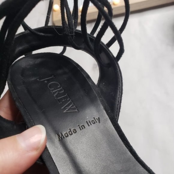 J. Crew black lace up suede wedges - Picture 3 of 5